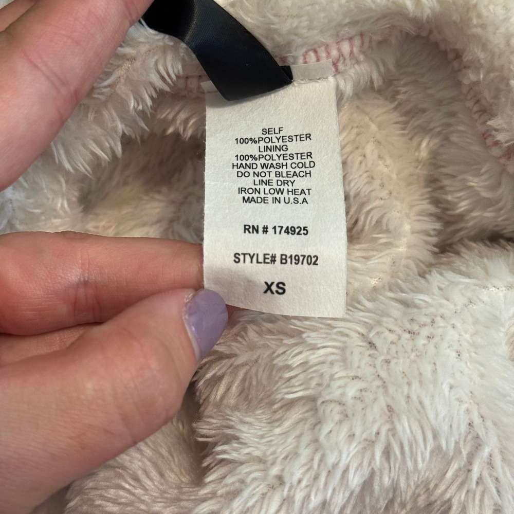 Identity Corduroy Shacket Women XS Pink Faux Fur Lined Hooded Button Front - Picture 5 of 7
